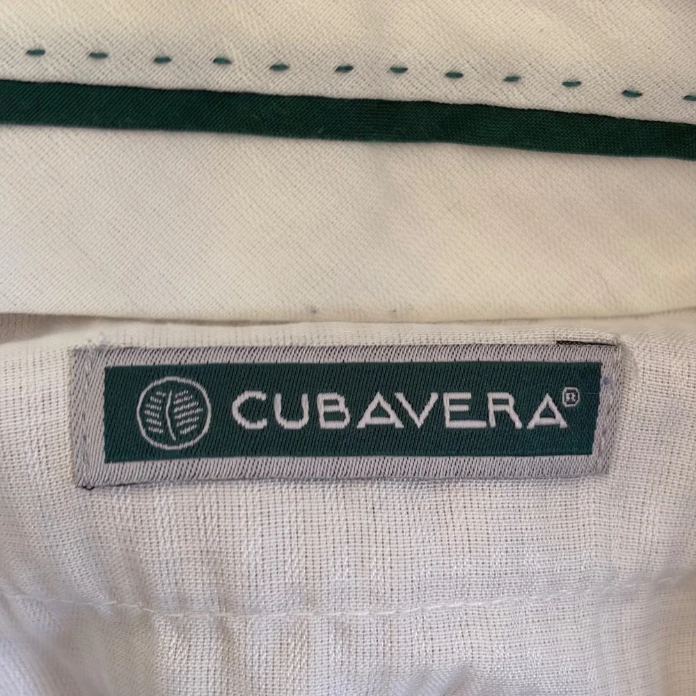 Cubavera Mens 32x34 Khaki Linen Blend Beachcore Flat Front Pants Old Money